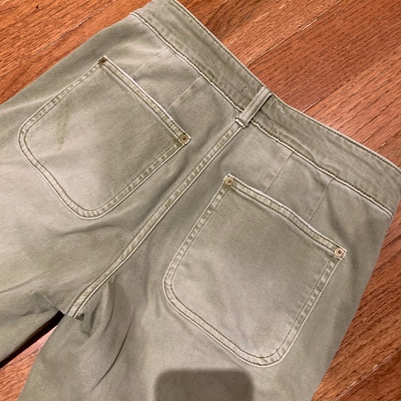 Anthropologie Pilcro Embroidered Patchwork Utility Pants - Olive Green - Size 25 - Picture 7 of 11